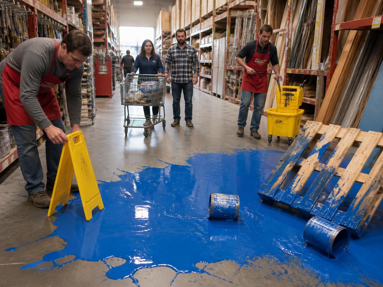 CELPIP Speaking Task 8 scene: a hardware store aisle
