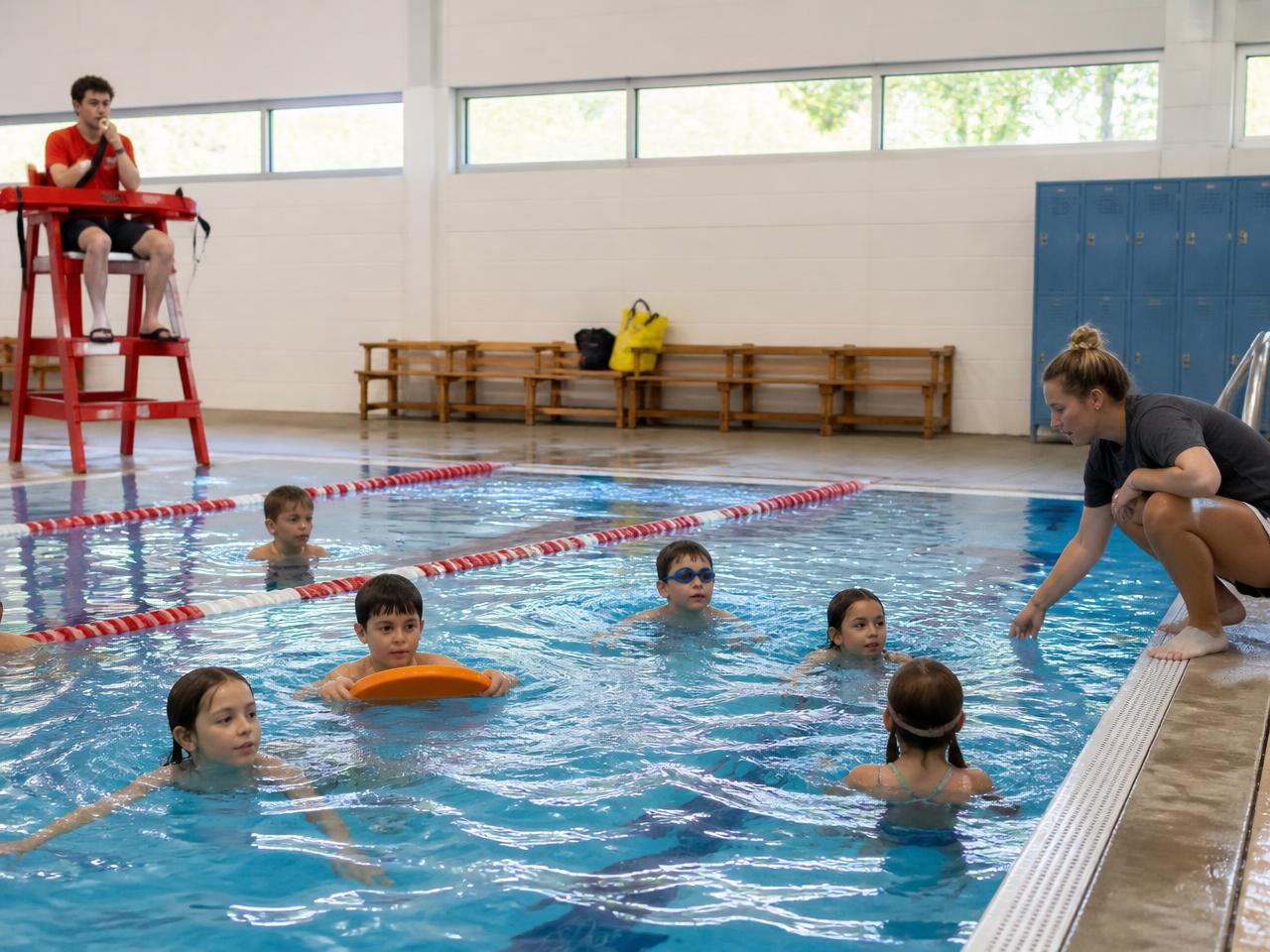 CELPIP Speaking Task 3 scene: an indoor community swimming pool