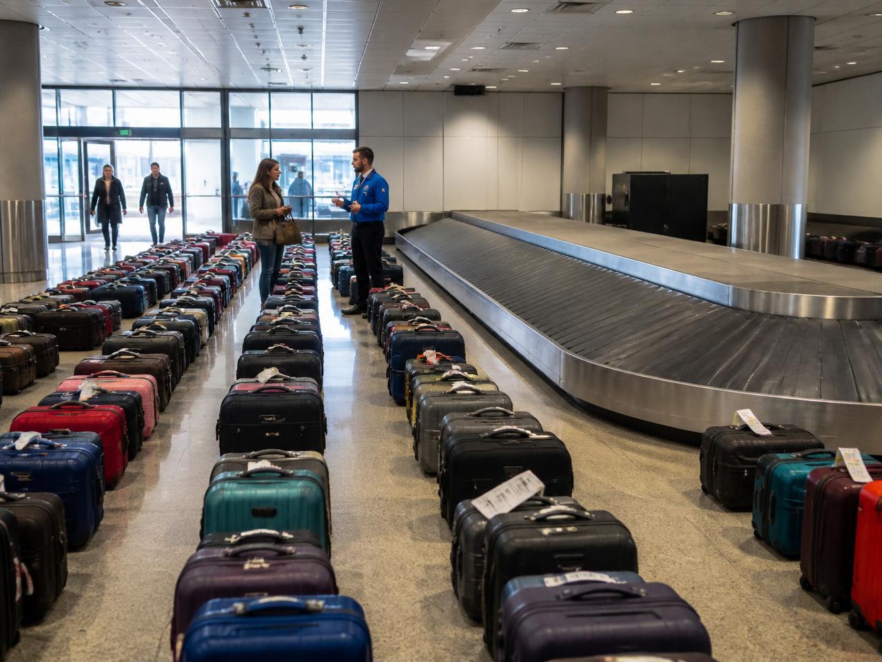 CELPIP Speaking Task 8 scene: an airport baggage hall