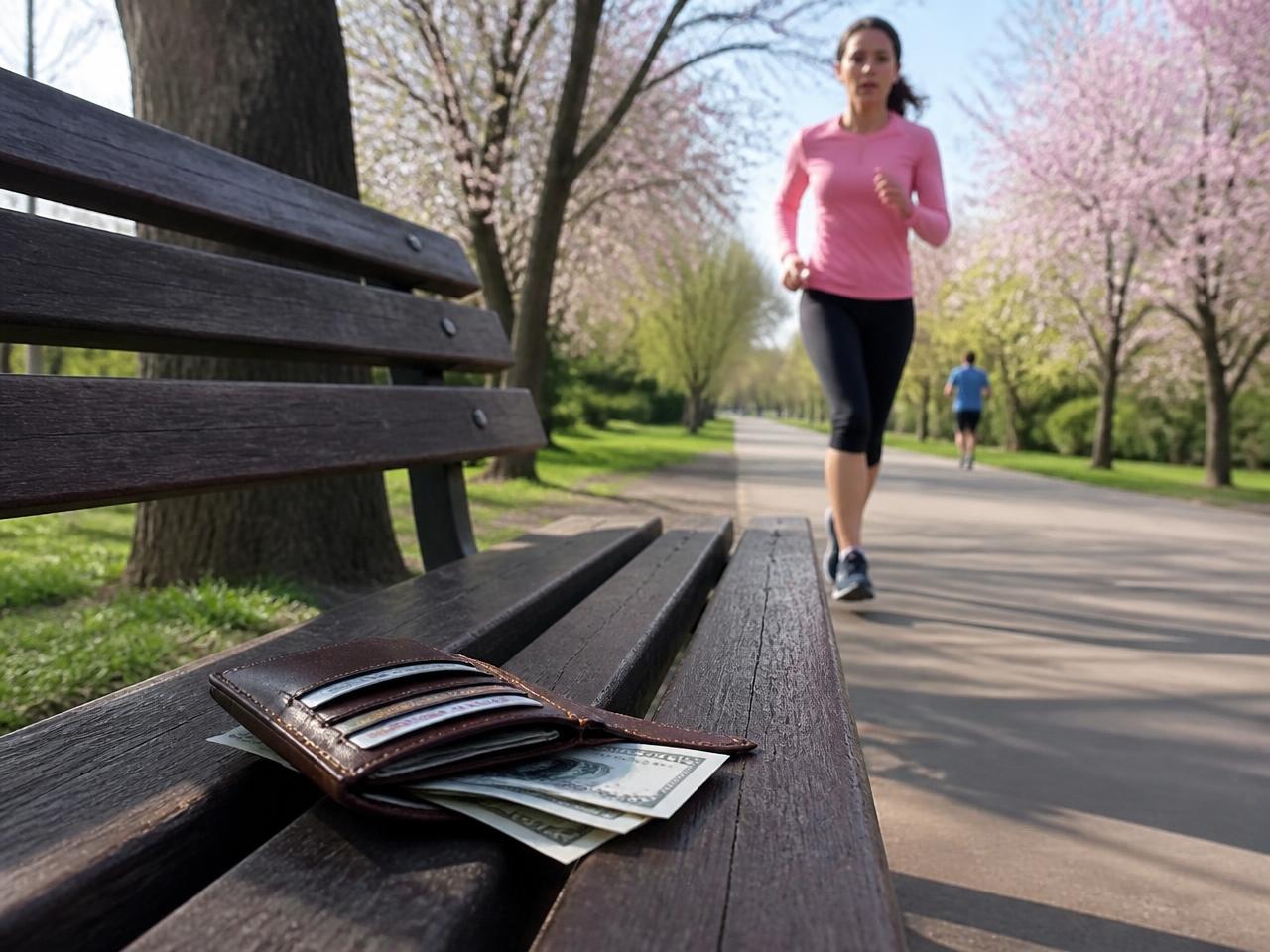 CELPIP Speaking Task 8 scene: a park bench in spring
