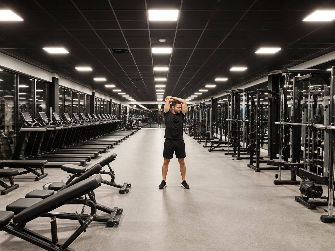 CELPIP Speaking Task 8 scene: a large fitness gym